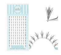 Natuhana Comic Wings Pestañas Pelo a Pelo Manga Anime Prefabricadas Volumen Natural Volumen Ruso Individuales Wipsy Eyelash Extensiones(0.07 D,9-15mm)