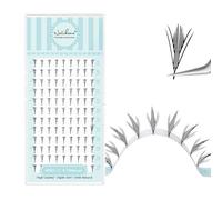 Natuhana Comic Wings Pestañas Pelo a Pelo Manga Anime Prefabricadas Volumen Natural Volumen Ruso Individuales Wipsy Eyelash Extensiones(0.07 C,9-15mm)