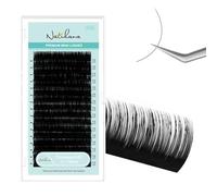Natuhana Extensiones de Pestañas Pelo a Pelo Individuales 0.07mm C Rizado 13mm Natural Blando Negro Lash Volumen Ruso Profesional Eyelash(0.07, C, 13mm)