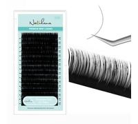 Natuhana Extensiones de Pestañas Pelo a Pelo Individuales 0.07mm D Rizado 7mm Natural Blando Negro Lash Volumen Ruso Profesional Eyelash(0.07, D, 7mm)