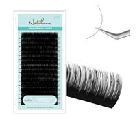 Natuhana Extensiones de Pestañas Pelo a Pelo Individuales 0.10mm CC Rizado 8mm Natural Blando Negro Lash Volumen Ruso Profesional Eyelash(0.10, CC, 8mm)