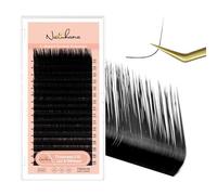 Natuhana Extensiones de Pestañas Pelo a Pelo L Forma Individuales 0.10mm LU/M Rizado 8-15mm Natural Blando Negro Lash Volumen Ruso Profesional Eyelash(0.10, LU/M, 8-15mm)