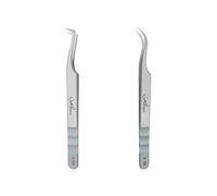 Natuhana Pinzas para Pestañas Pelo a Pelo Antideslizante Acero Inoxidable Alto Precisión Lash Tweezers para Extensiones de Pestañas Recto Consejo (A-04+06)