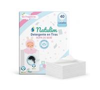Natulim - Detergente en Tiras para Bebés (40 Lavados) - Fórmula Ultraconcentrada Sin Fragancia - Limpieza Suave en Agua Fría para Ropa Delicada - Ropa Limpia y Suave sin ensuciar el Planeta