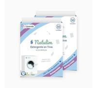 Natulim - Detergente en Tiras para Lavadora (100 Lavados) - Incluye Suavizante, Ecológico, Hipoalergénico, Made in Spain - Ropa limpia y suave sin ensuciar el Planeta (Lavanda) - 2 Pack
