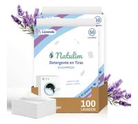 Natulim - Detergente en Tiras para Lavadora (100 Lavados) - Lavanda | Incluye Suavizante, Ecológico, Hipoalergénico, Made in Spain - Ropa limpia y suave sin ensuciar el Planeta - 2 Pack