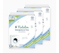 Natulim - Detergente en Tiras para Lavadora (150 Lavados) - Incluye efecto Suavizante, Ecológico, Hipoalergénico, Made in Spain - Ropa limpia y suave sin ensuciar el Planeta (Sin Fragancia) - 3 Pack