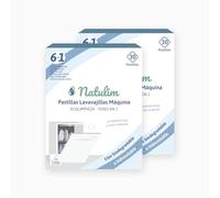 Natulim Pastillas de Lavavajillas 60 Usos - Biodegradables e Hidrosolubles 6 en 1 - Limpieza Profunda, Abrillantador, Función Sal, Protección Cristal, Descalcificador, Efecto Secado Extra - 2 Pack