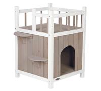 natura Casa de Gato con balcón 45 × 65 × 45 cm gris/blanco