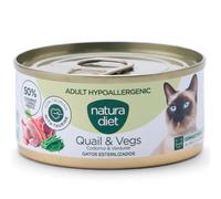 Natura Diet Adult Hypoallergenic Codorniz y Verduras Paté Latas para Gatos 12 x 85 gr