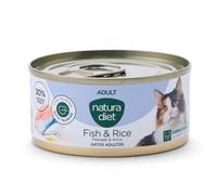 Natura Diet Adult Pescado y Arroz Paté Latas para Gatos 12 x 85 gr