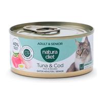 Natura Diet Adult & Senior Atún y Bacalao Paté Latas para Gatos 24 x 85 gr
