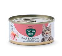 Natura Diet Adult Vacuno y Pollo Paté Latas para Gatos 85 gr