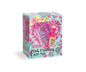 Natura Siberica C-Berrica Pink Calluna Molecular Beauty Gift Set de 2 piezas - Máscara de hialupéptido de Radiance instantáneo y iluminador líquido dorado - Kit de cuidado de la piel