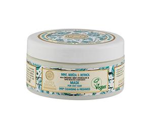 Natura Siberica Super Mint, bereza y retinol. Máscara para el cabello graso, 300 ml