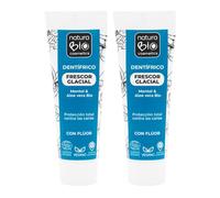 NaturaBIO Cosmetics - PACK PROMO 2 Pastas de Dientes Vegana y Natural Frescor Glacial Con Flúor y Menta Bio, 75 ml