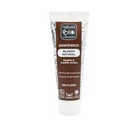 NaturaBIO Cosmetics - Pasta de Dientes Blanco Natural con Regaliz & Carbón Activo, Sin Gluten, Sin Flúor, Sin Sulfatos, 75 ml