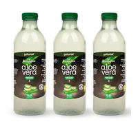 NATURAE - Jugo de Aloe Vera con Pulpa - Sin Azúcares Añadidos - Vegano- Ecológico - Pack de 3 Botellas de 1L - Fabricado en España