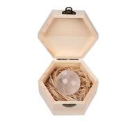 Natural 2 "Rose Quartz Healing Crystal Gemstone Sphere Balls Reiki Meditaion Energy Ball para Charkra Decoración del hogar con caja de regalo de madera