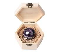 Natural 2 "Rose Quartz Healing Crystal Gemstone Sphere Balls Reiki Meditaion Energy Ball para Charkra Decoración del hogar con caja de regalo de madera