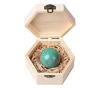 Natural 2 "Rose Quartz Healing Crystal Gemstone Sphere Balls Reiki Meditaion Energy Ball para Charkra Decoración del hogar con caja de regalo de madera