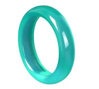 Natural Agate Classic Plain Band Finger Ring Feng Shui Energy Balance Prosperity Protection Amulet Polished Genuine Stackable