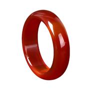Natural Agate Classic Plain Band Finger Ring Feng Shui Energy Balance Prosperity Protection Amulet Polished Genuine Stackable