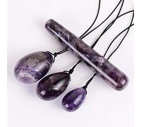 Natural Amethyst Yoni Eggs Masaje Varita Herramienta Caja de regalo Set Kegel Ejercicio-4 piezas no caja