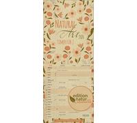 Natural Art Timer für 2 Graspapier 2026: Familienplaner aus Graspapier mit 3 breiten Spalten. Mit Ferienterminen, extra Spalte und Vorschau bis März 2027. Format:19 x 46 cm