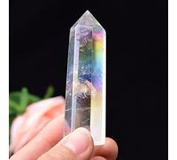 Natural Aura Cuarzo Limpio Colorido Cristal PointHome Decoración Obelisco Piedra Chakra Torre Regalo,Cuarzo Aura Claro,60-70 Mm