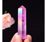 Natural Aura Cuarzo Limpio Colorido Cristal PointHome Decoración Obelisco Piedra Chakra Torre Regalo,aura Rosa,50-60 Mm