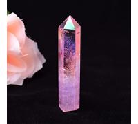 Natural Aura Cuarzo Limpio Colorido Cristal PointHome Decoración Obelisco Piedra Chakra Torre Regalo,Aura Púrpura,60-70 Mm