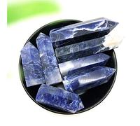 Natural azul sodalita cuarzo obelisco cristal varita punto piedras curativas espécimen piedras naturales y minerales-90-100mm