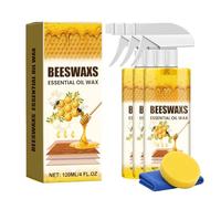 Natural Beeswax Essential Oil Wax, Deep Wood Care & Polish for Furniture, Tables, Cabinets, Chairs, Floors - Easy Spray Application for Home Use (3pcs)