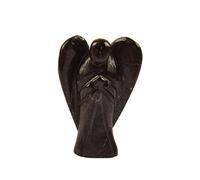 Natural Black Nuummite Stone Reiki Carved Spiritual Gemstone Guardian Pocket Angel Statue Ornament Decoration " 2 inches approx -