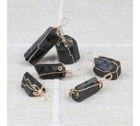 Natural Black Tourmaline Pendant Charm Black Tourmaline Necklace Rock Mineral SpecimenStoneDIY Ornaments-Black Tourmaline_1PC