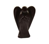 Natural Black Tourmaline Stone Reiki Carved Spiritual Gemstone Guardian Pocket Angel Statue Ornament Decoration " 2 inches approx -