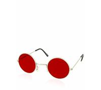 Natural Born Killers Knox Estilo gafas de sol, Marco plateado / Lente roja
