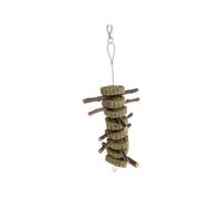 Natural Bunny Chew Toy for Teeth Grass Cookie Wood Sticks Small Animal Cage Accessories Hang for Rabbit Squirrel Hamster Light Green