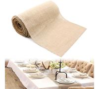 Natural Camino de Mesa Yute 30cmx180cm,Yute Tapetes para Mesa Rollo,Tela Arpillera Trenzado Rustico Camino de Mesa, Tela Arpillera Vintage para Fiestas Decoración,Navidad,Año Nuevo,Fiestas Festivas