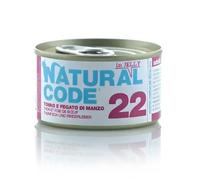 Natural Code 22 - Alimento húmedo en gelatina para gato - Atún y hígado de vaca - Cantidad: 85 g