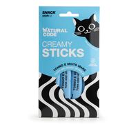 Natural Code Creamy - Snack líquido de atún y mariscos para gato - Cantidad: 4 x 14 g