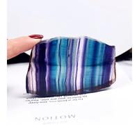 Natural colorido fluorita piedra cruda rebanada ornamento ceja corazón rueda cristal cuarzo piedra pecera decoración de la habitación (Size : 170-250g)
