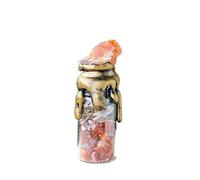 Natural Crystal Colorful Gravel Wish Bottle - Original Stone Drifting Bottle Ornaments(Redagatebottle7-8cm)