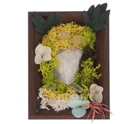 Natural Crystal Desk Decor Photo Frame Wood Frame Flower Stone Ornament For Living and Workspace Indoor Holiday Decoration and Xmas Present