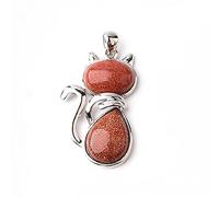 Natural Crystal Pendant Crystal Pendant Rose Quartz Malachite Pink Stone Agate For Women Mineral Jewelry-Gold Sandstone