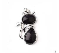 Natural Crystal Pendant Crystal Pendant Rose Quartz Malachite Pink Stone Agate For Women Mineral Jewelry-Obsidian