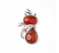 Natural Crystal Pendant Crystal Pendant Rose Quartz Malachite Pink Stone Agate For Women Mineral Jewelry-Red Agate