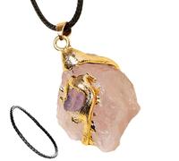 Natural Crystal Rough Stone Pendant Necklace, Irregular Amethyst Gemstone Jewelry for Women, Handmade Healing Necklace with Unique Design, 1.57-1.97 Inches Size Range