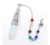 Natural Crystal Stone Pendulum for Dowsing Divination Hexagonal Prism A Chakra Energy Spiritual Pendulo Jewelry Gift-Opal Chakra